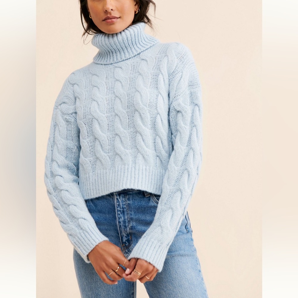 Anthropologie Better Garment Cable Knit Turtleneck Sweater – Size L